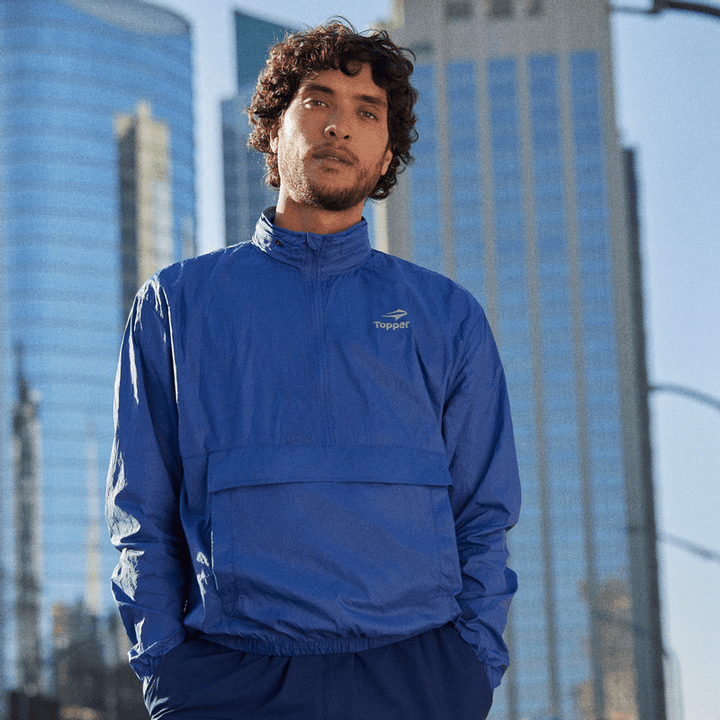 BUZO MEDIO CIERRE TOPPER RUNNING CRINKLED