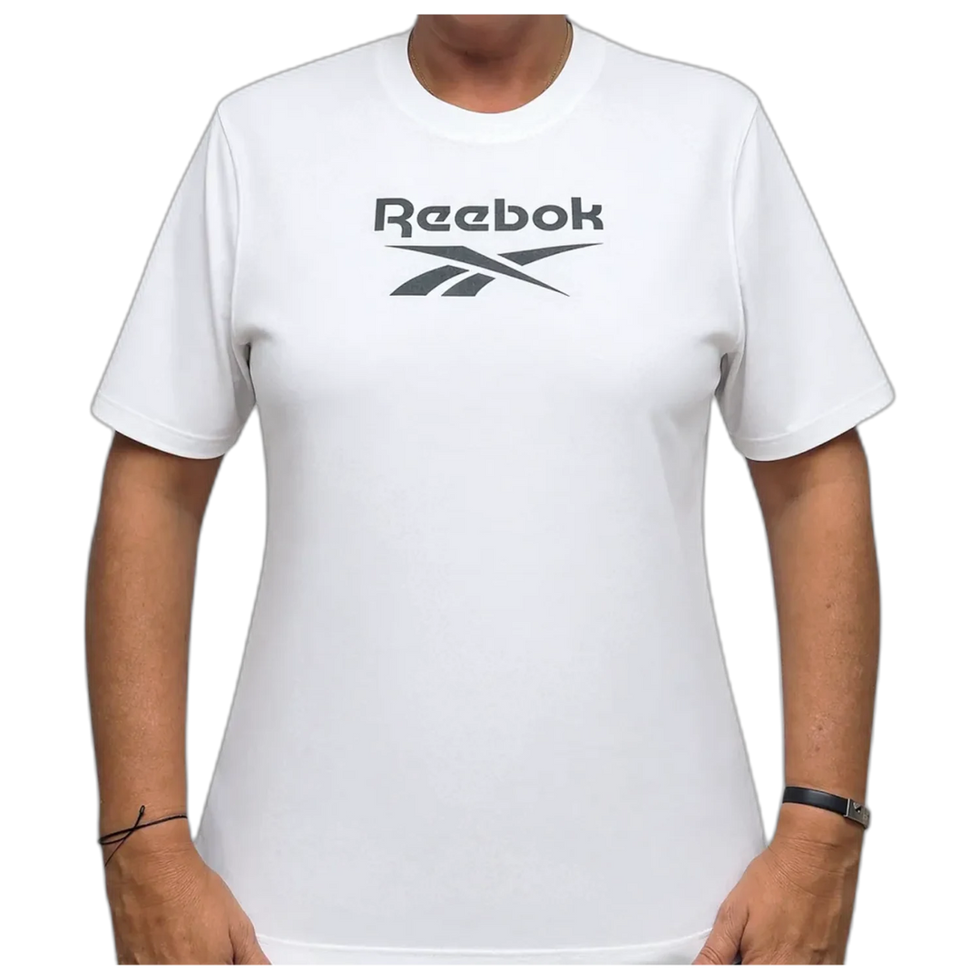 Remera Reebok Leopard Mujer Blanca