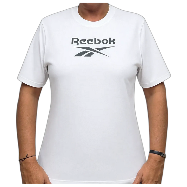 Remera Reebok Leopard Mujer Blanca