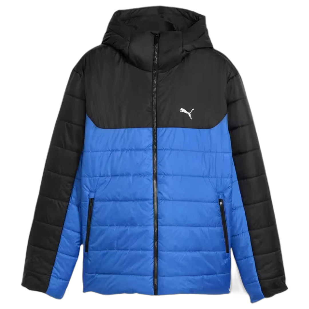Campera Puma ESS Hooded Padded Jacket Hombre Azul Negro