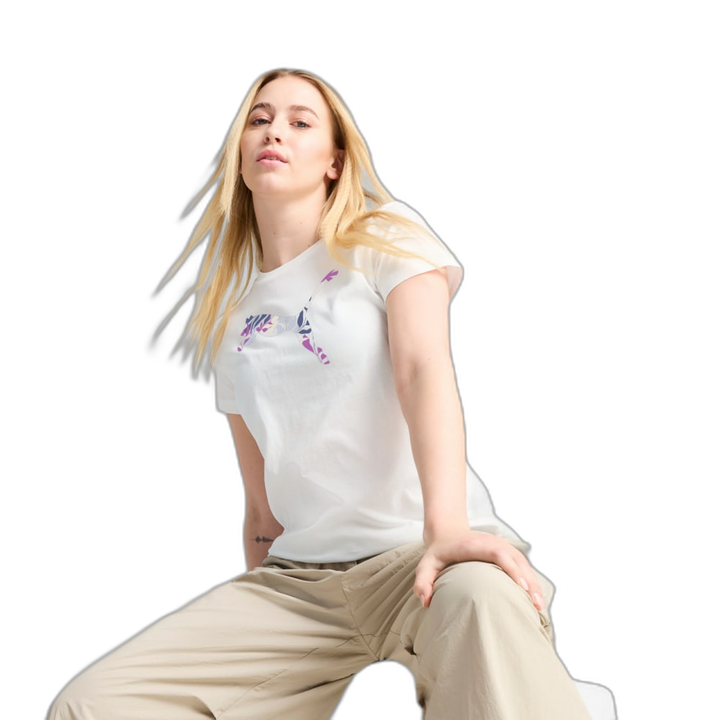 REMERA GRAPHICS FLORAL CAT LOGO
