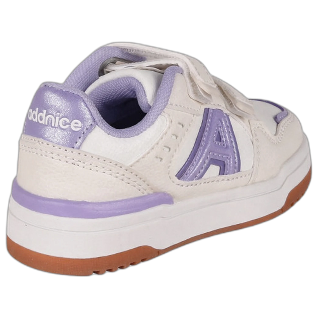 Zapatillas Addnice Skate Max Velcro Niña Blanca-Lila