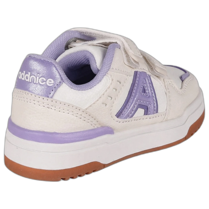 Zapatillas Addnice Skate Max Velcro Niña Blanca-Lila