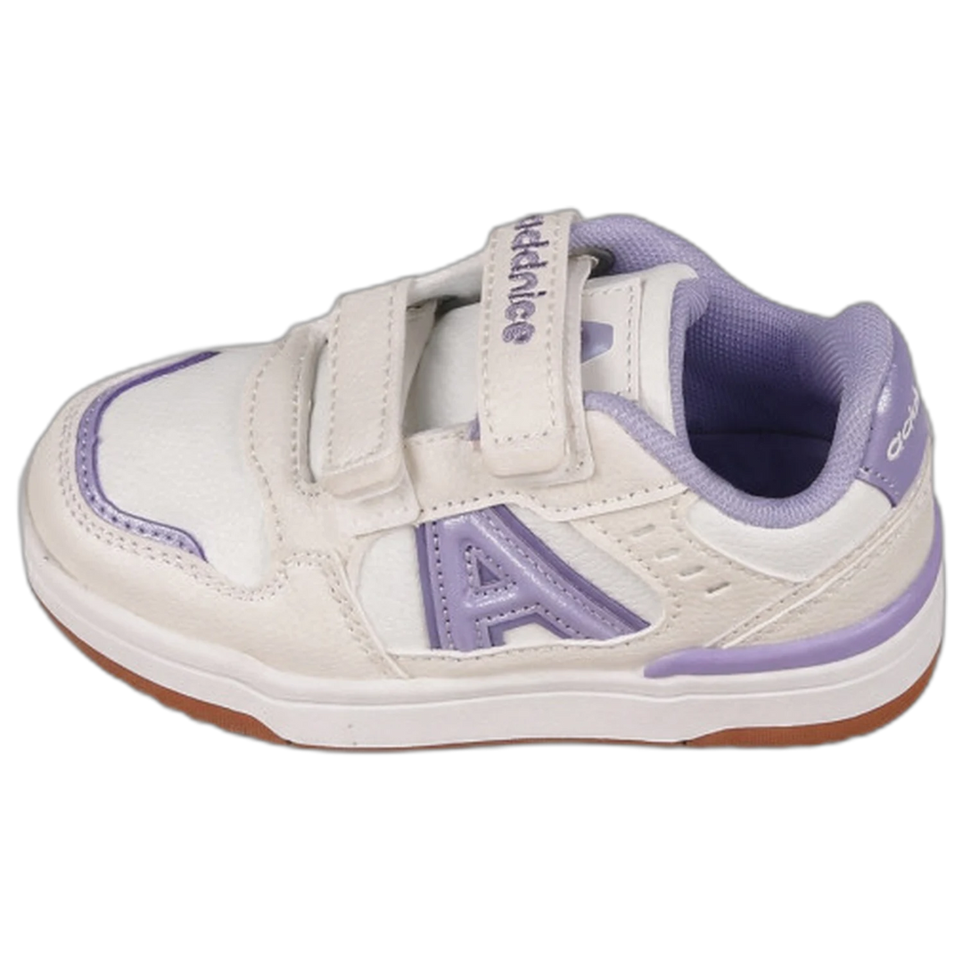 Zapatillas Addnice Skate Max Velcro Niña Blanca-Lila