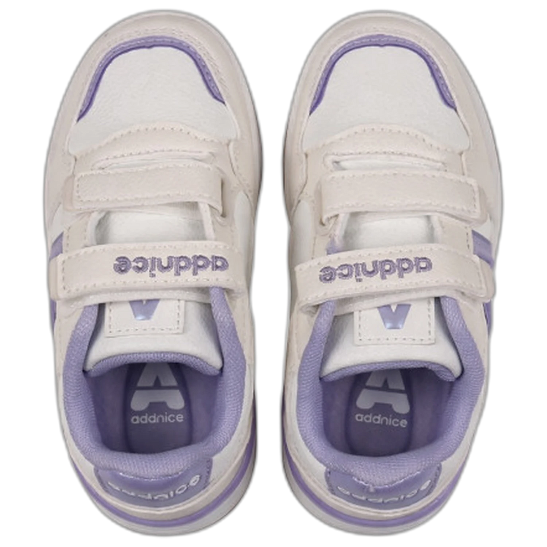 Zapatillas Addnice Skate Max Velcro Niña Blanca-Lila