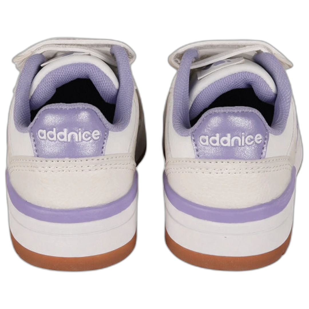 Zapatillas Addnice Skate Max Velcro Niña Blanca-Lila