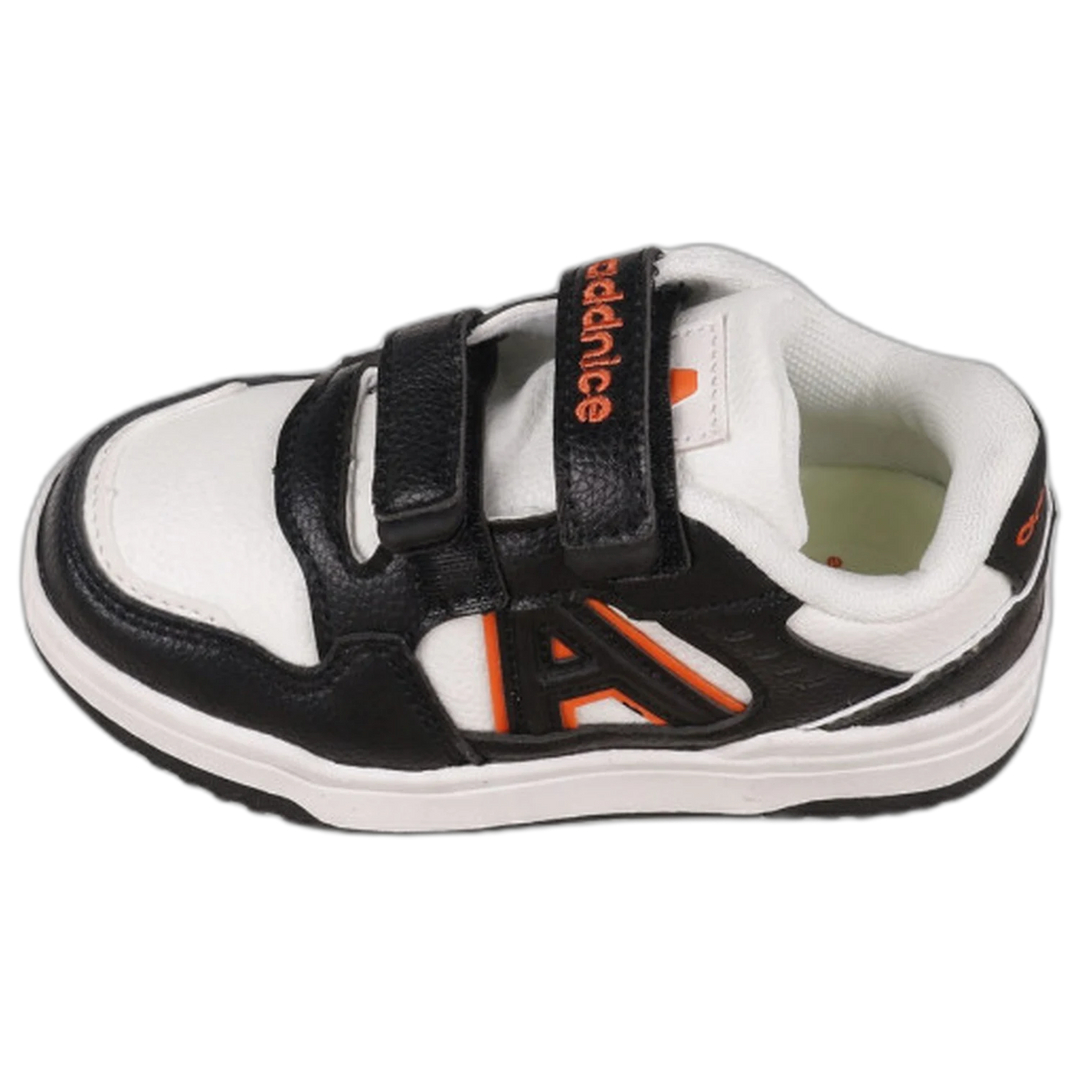 Zapatillas Addnice Skate Max Velcro Niño Negro-Naranja